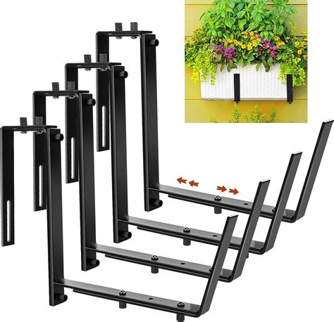 metal rail planter bracket|adjustable planter box brackets.